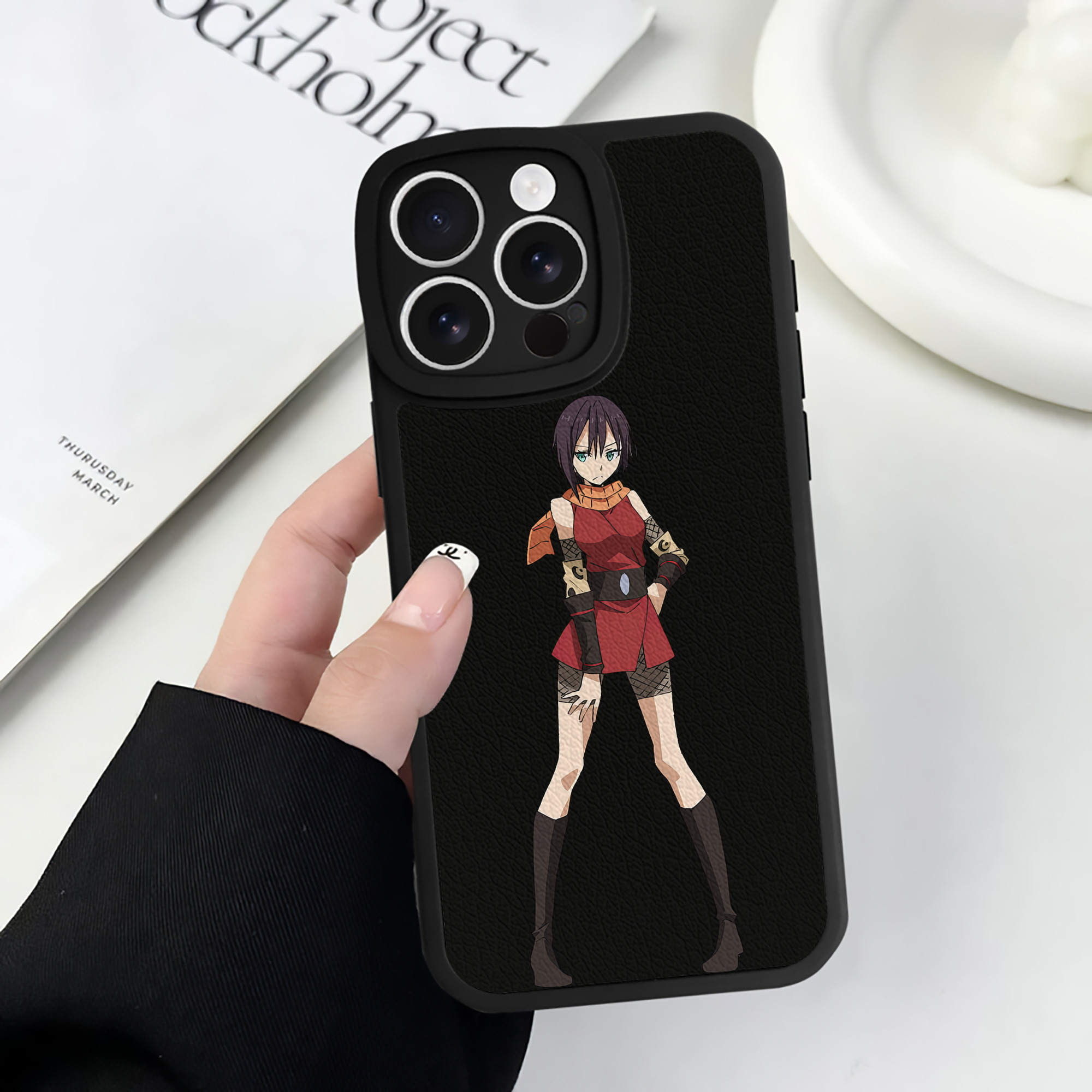 （画像用） 転スラ Regarding Reincarnated to Slime 【iPhone 16シリーズ対応】シリコンスマホケース（レザー調） 材質：シリコン